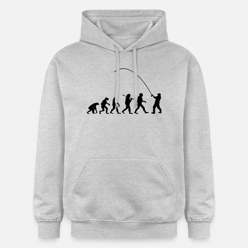 Evolution pecheur - Sweat à capuche Softstyle® Gildan Unisexe - gris clair chiné