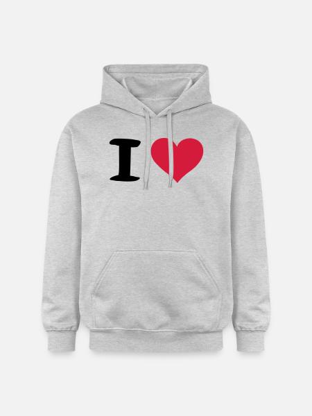 i heart - Gildan Unisex Softstyle® Midweight Hoodie - Hellgrau meliert