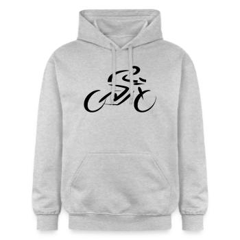 Radsport - Gildan Unisex Softstyle® Midweight Hoodie - Hellgrau meliert - Vorne - Liana (172cm) & Jaron (178cm)