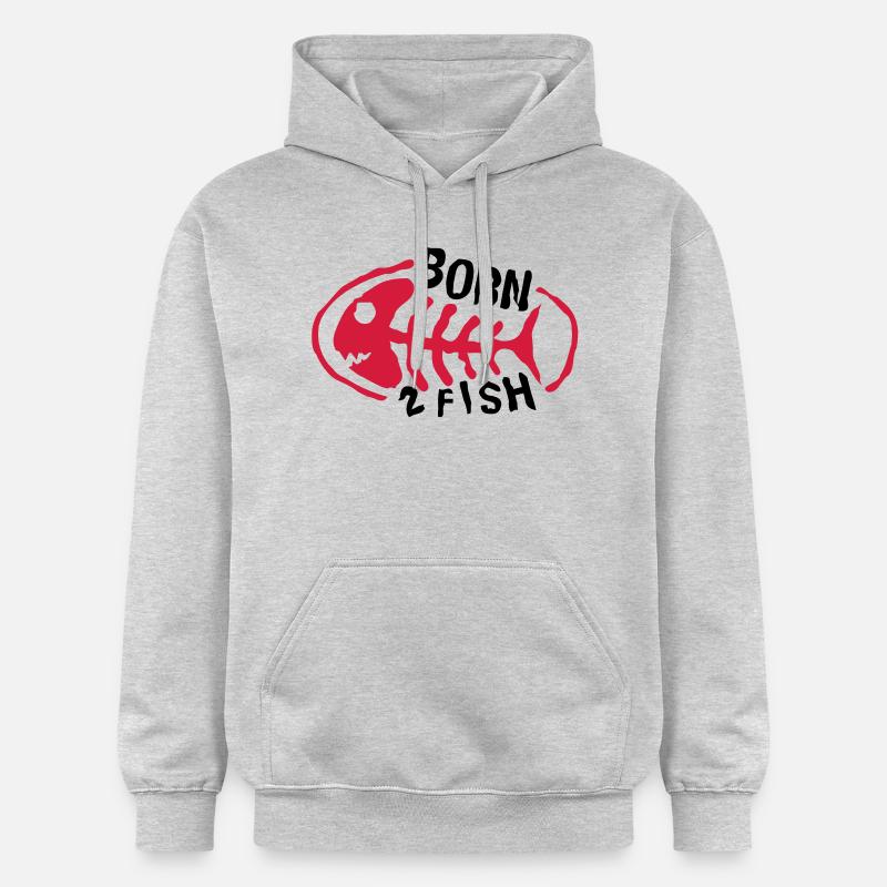 fish_born_logo_f2 - Sweat à capuche Softstyle® Gildan Unisexe - gris clair chiné