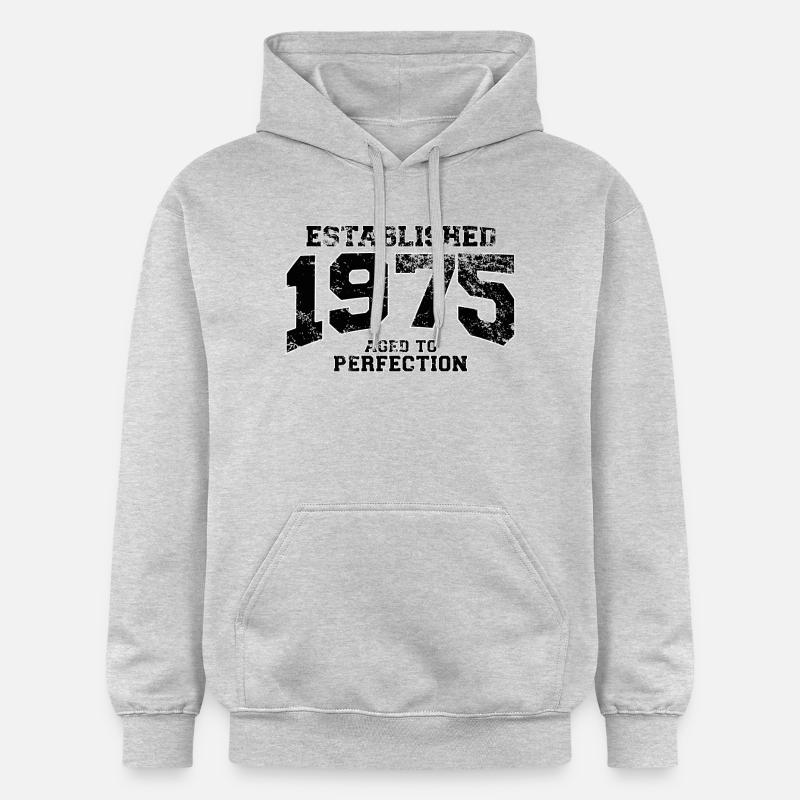 established 1975 - aged to perfection(fr) - Sweat à capuche Softstyle® Gildan Unisexe - gris clair chiné