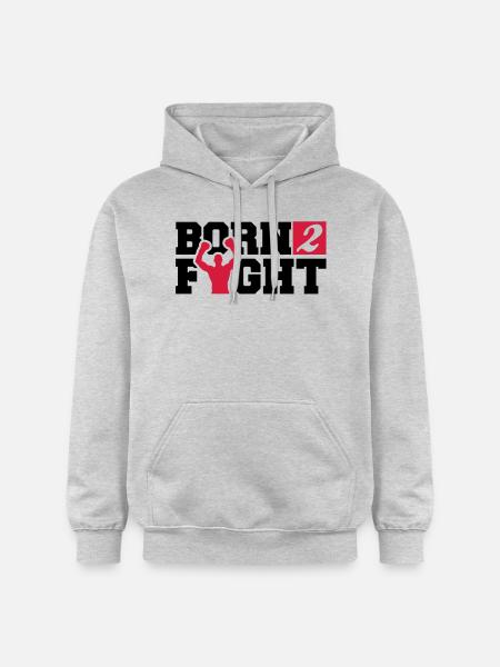 born_2_fight_a2 - Sweat à capuche Softstyle® Gildan Unisexe - gris clair chiné