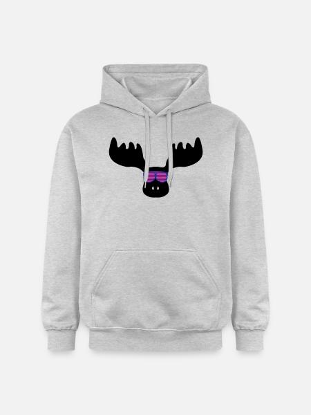 elch_mit_sonnenbrillebrille - Sweat à capuche Softstyle® Gildan Unisexe - gris clair chiné