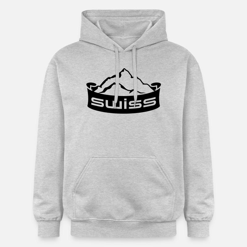 Swiss Mountain Banner Logo - Sweat à capuche Softstyle® Gildan Unisexe - gris clair chiné