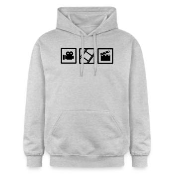 Film - Sweat à capuche Softstyle® Gildan Unisexe - gris clair chiné - Devant - Liana (172cm) & Jaron (178cm)