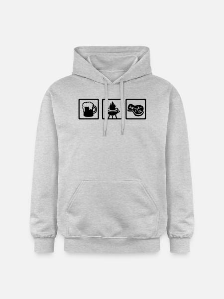 BBQ barbecue - Gildan Unisex Softstyle® Midweight Hoodie - light heather grey