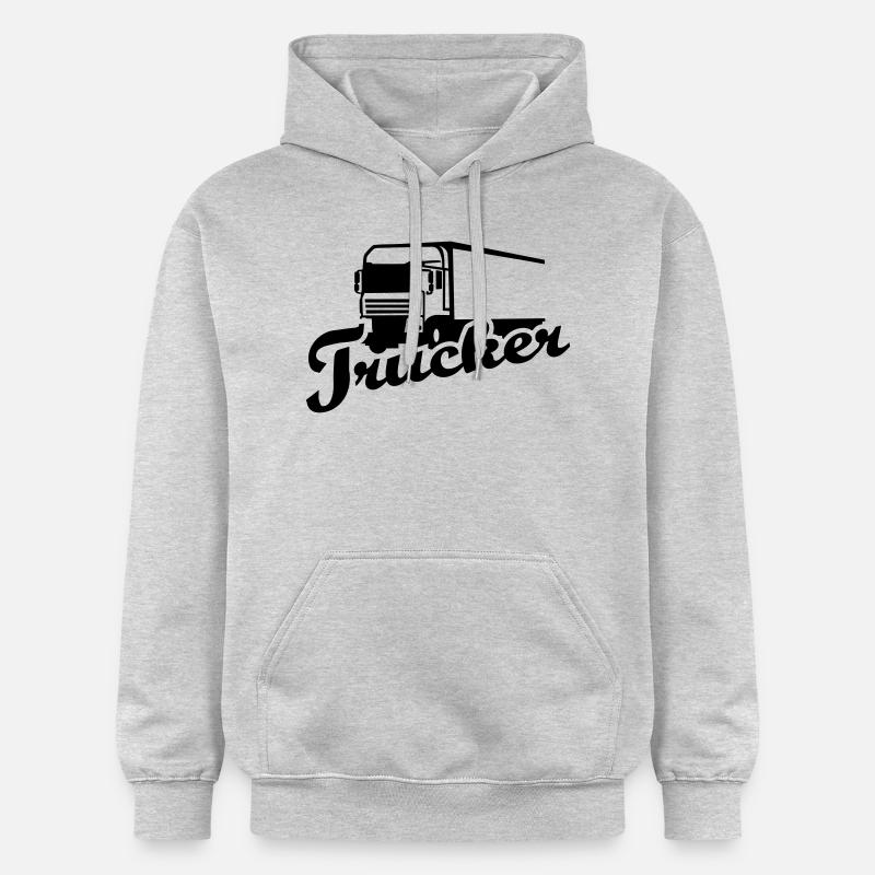 Trucker - Sweat à capuche Softstyle® Gildan Unisexe - gris clair chiné