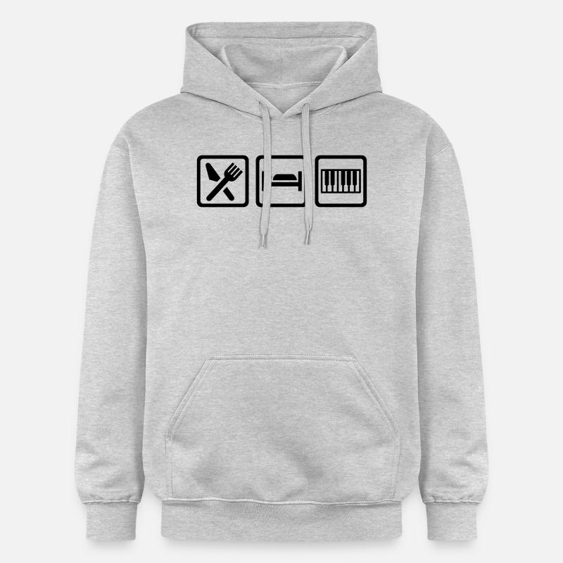 Eat Sleep Piano - Sweat à capuche Softstyle® Gildan Unisexe - gris clair chiné