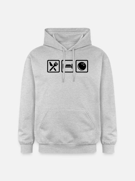 Eat Sleep Bowling - Sweat à capuche Softstyle® Gildan Unisexe - gris clair chiné
