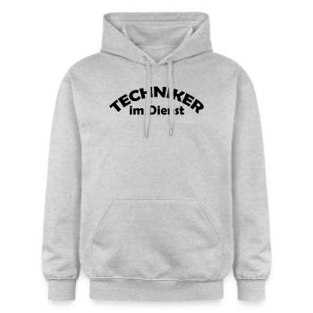 techniker im dienst - Gildan Unisex Softstyle® Midweight Hoodie - Hellgrau meliert - Vorne - Liana (172cm) & Jaron (178cm)