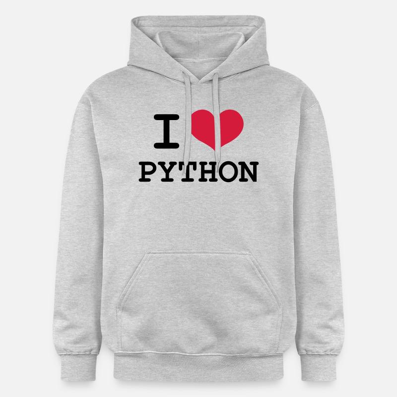 I Love Python - Sweat à capuche Softstyle® Gildan Unisexe - gris clair chiné