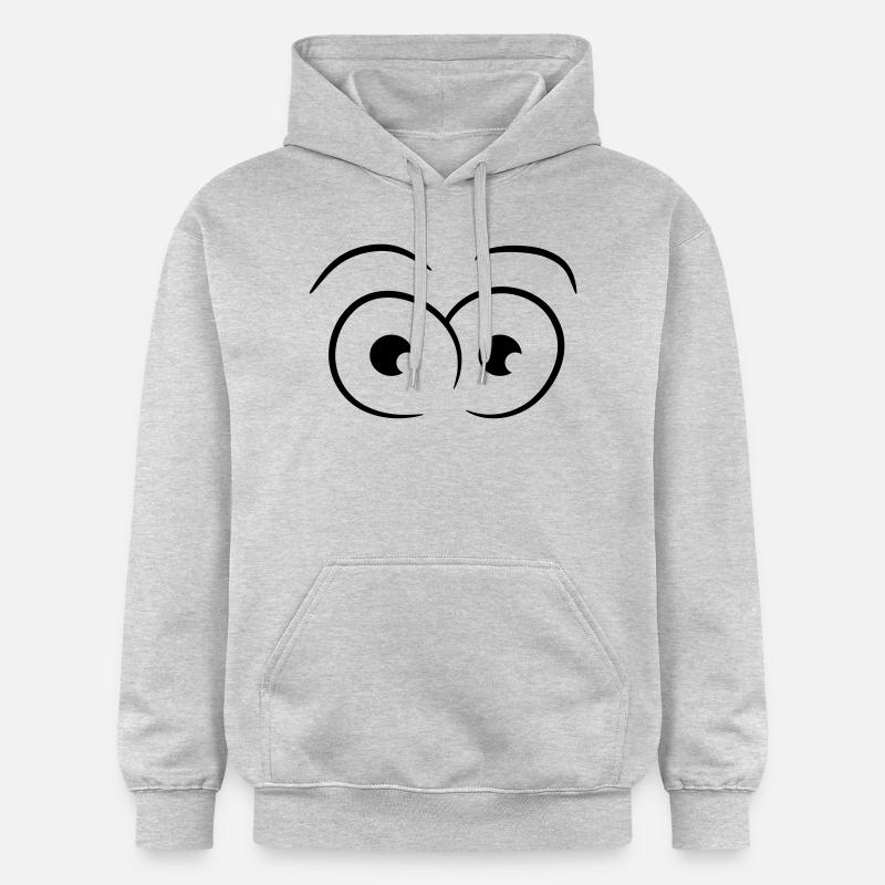 Yeux effrayés drôle - Sweat à capuche Softstyle® Gildan Unisexe - gris clair chiné