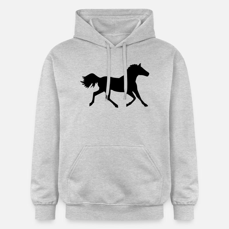 Cheval - Sweat à capuche Softstyle® Gildan Unisexe - gris clair chiné