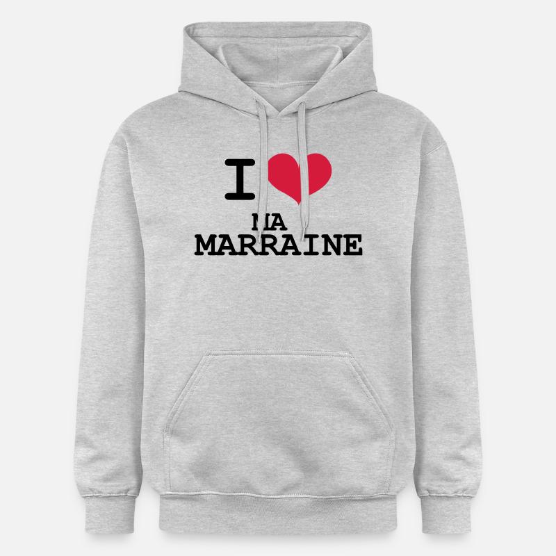 I Love ma Marraine - Sweat à capuche Softstyle® Gildan Unisexe - gris clair chiné