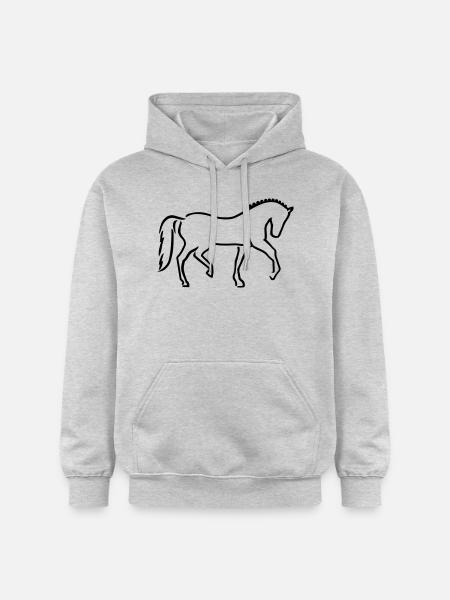 Cheval - Sweat à capuche Softstyle® Gildan Unisexe - gris clair chiné