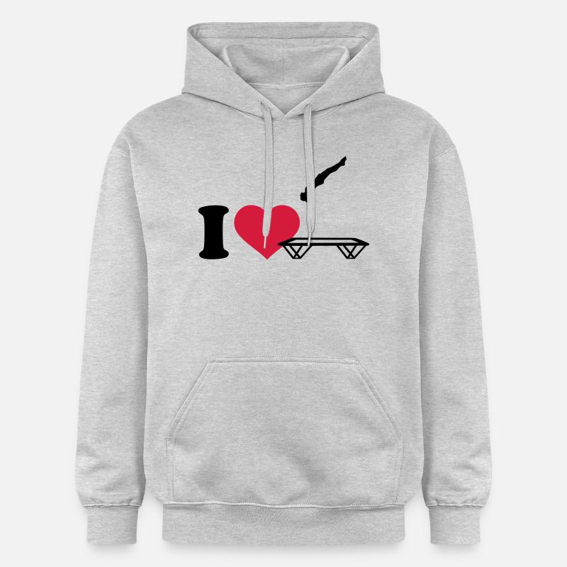 I love Trampoline - Sweat à capuche Softstyle® Gildan Unisexe - gris clair chiné
