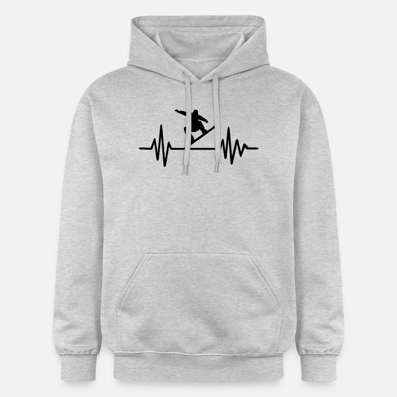 Snowboard - Sweat à capuche Softstyle® Gildan Unisexe - gris clair chiné