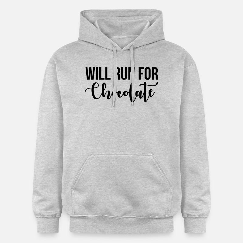 Will run for chocolate - Sweat à capuche Softstyle® Gildan Unisexe - gris clair chiné