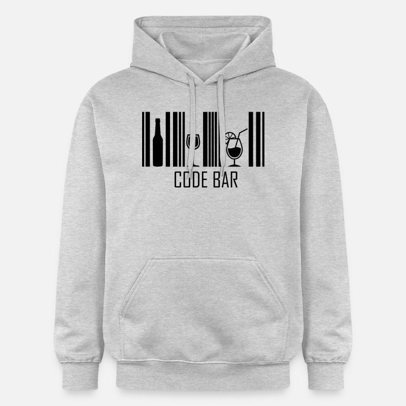 Code Bar - Sweat à capuche Softstyle® Gildan Unisexe - gris clair chiné