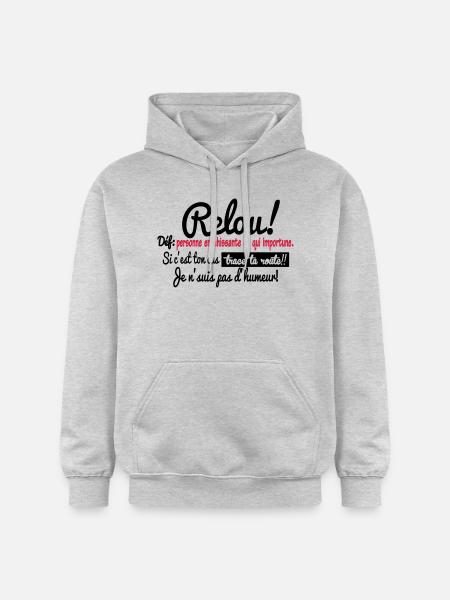 RELOU:définition!!! - Sweat à capuche Softstyle® Gildan Unisexe - gris clair chiné