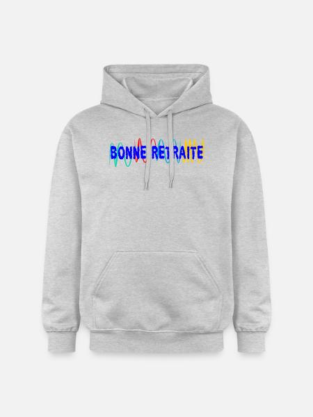 RETRAITE. BONNE RETRAITE. JOYEUSE RETRAITE - Sweat à capuche Softstyle® Gildan Unisexe - gris clair chiné