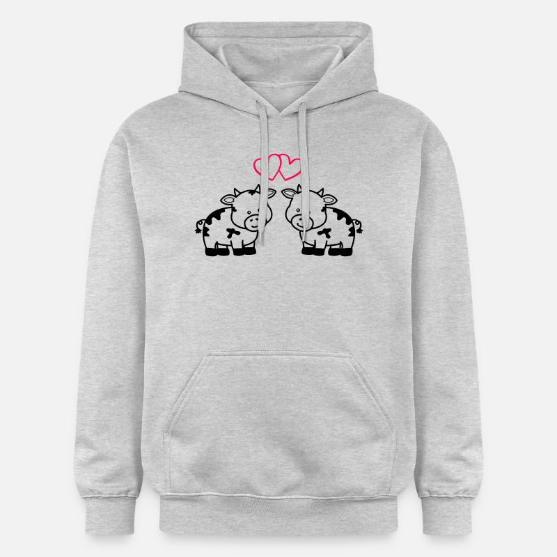vaches amoureuses - Sweat à capuche Softstyle® Gildan Unisexe - gris clair chiné