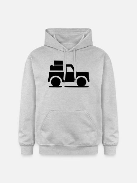 Truck Pickup SUV Icon Minimal Icon Vector - Gildan Unisex Softstyle® Midweight Hoodie - light heather grey