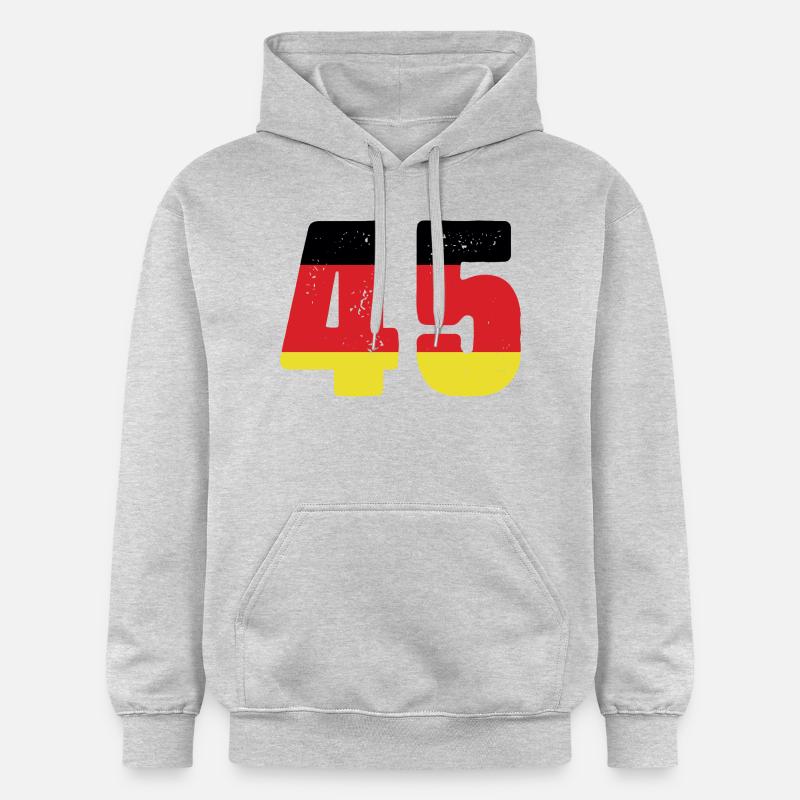 45 Numéro Jersey Allemagne - Sweat à capuche Softstyle® Gildan Unisexe - gris clair chiné