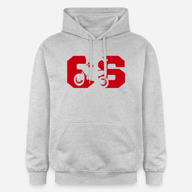 Moto 66 motard - Sweat à capuche Softstyle® Gildan Unisexe - gris clair chiné