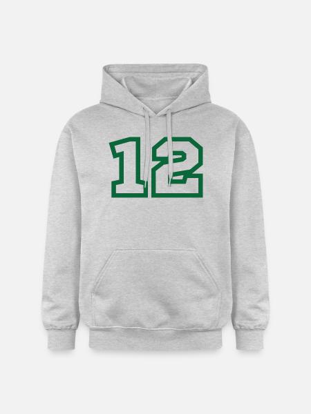 Number 12 green sport - Gildan Unisex Softstyle® Midweight Hoodie - light heather grey