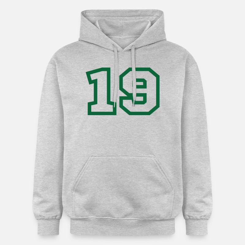 Numéro 19 sport vert - Sweat à capuche Softstyle® Gildan Unisexe - gris clair chiné