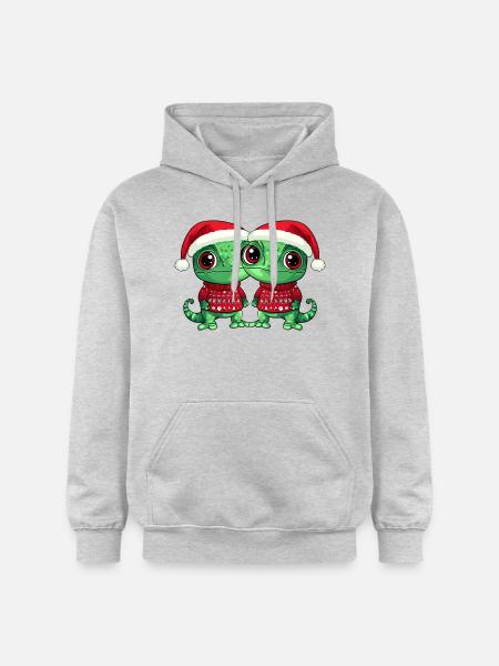 Chameleon Weihnachten Team - Gildan Unisex Softstyle® Midweight Hoodie - Hellgrau meliert