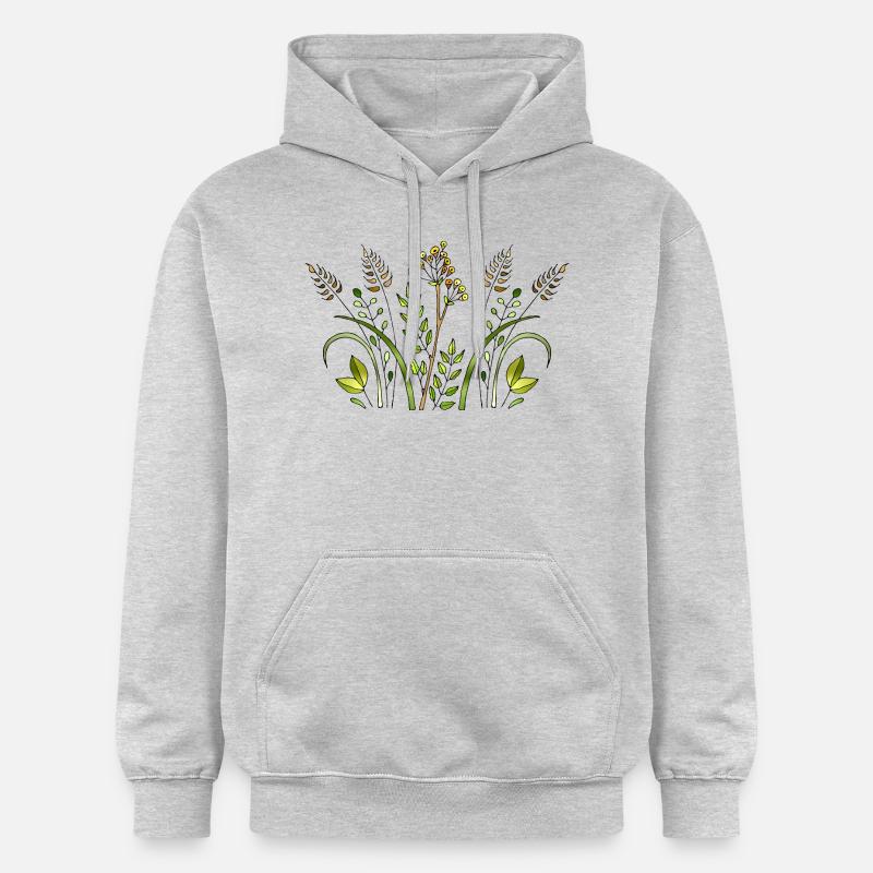 Fleur - Sweat à capuche Softstyle® Gildan Unisexe - gris clair chiné