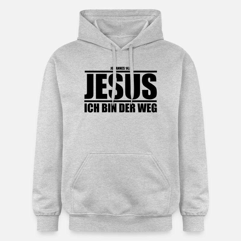 Jesus - Ich bin der Weg - Gildan Unisex Softstyle® Midweight Hoodie - Hellgrau meliert