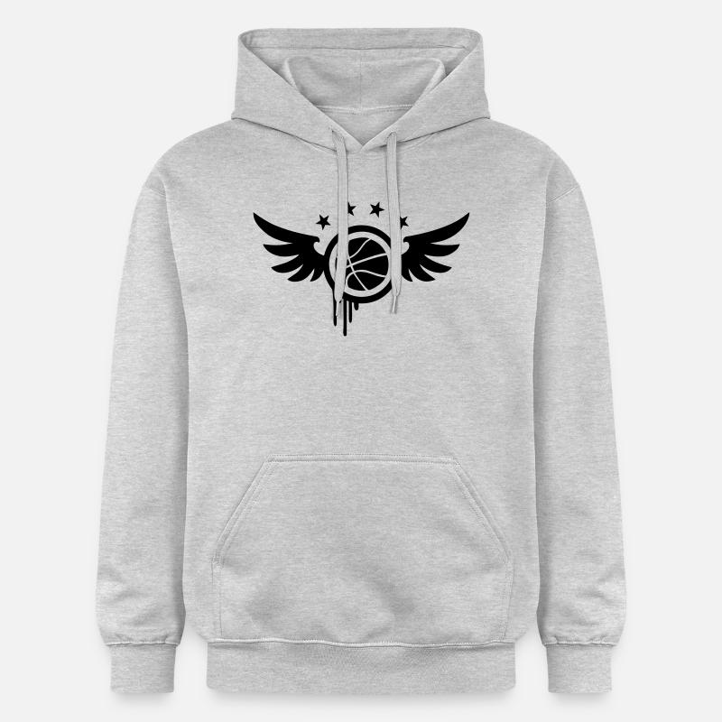 emblème de basket-ball (ailes) 01 - Sweat à capuche Softstyle® Gildan Unisexe - gris clair chiné