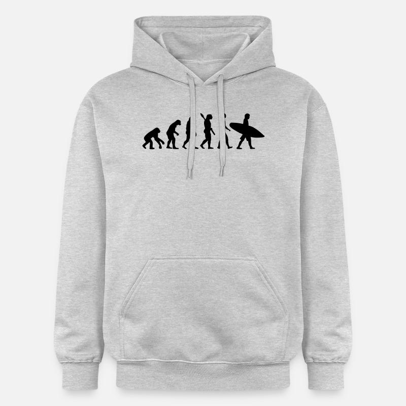 Evolution surfing - Gildan Unisex Softstyle® Midweight Hoodie - light heather grey