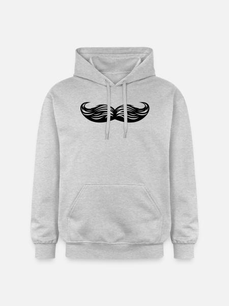 Moustache - Oberlippenbart - Gildan Unisex Softstyle® Midweight Hoodie - Hellgrau meliert