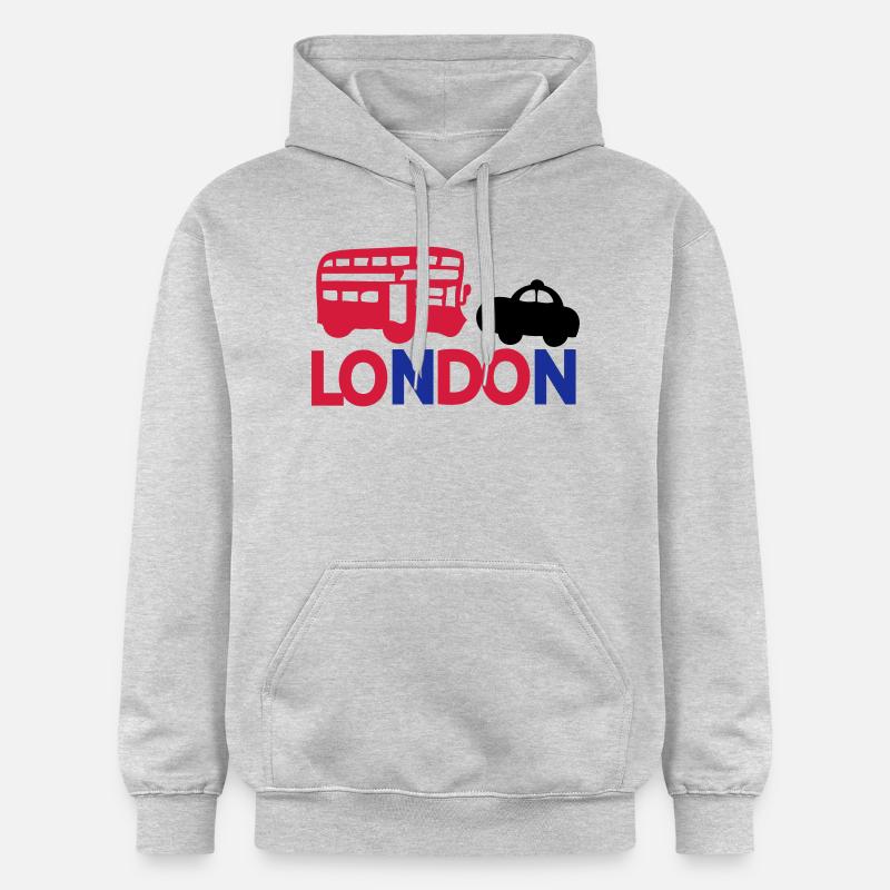 LONDON BLACK CAP ROUGE & BUS - Sweat à capuche Softstyle® Gildan Unisexe - gris clair chiné