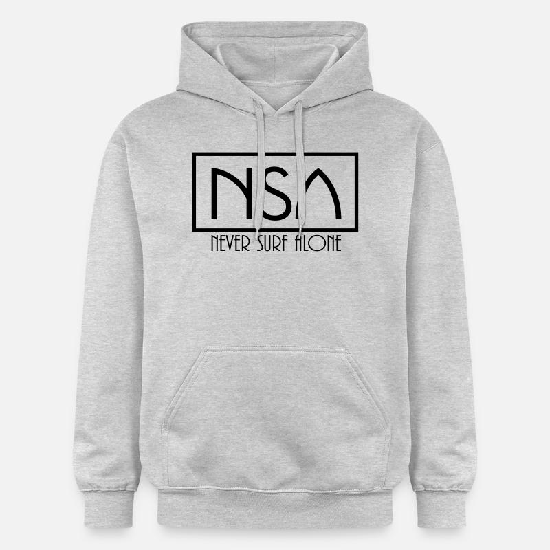 nsa never surf alone - Sweat à capuche Softstyle® Gildan Unisexe - gris clair chiné