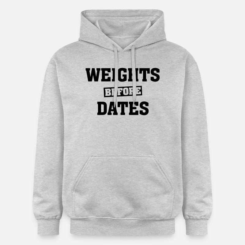 Weights Before Dates - Sweat à capuche Softstyle® Gildan Unisexe - gris clair chiné