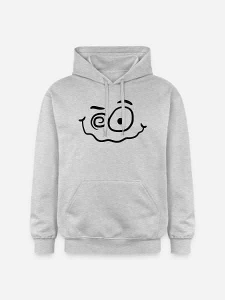 Crazy funny insane smiley face - Gildan Unisex Softstyle® Midweight Hoodie - light heather grey