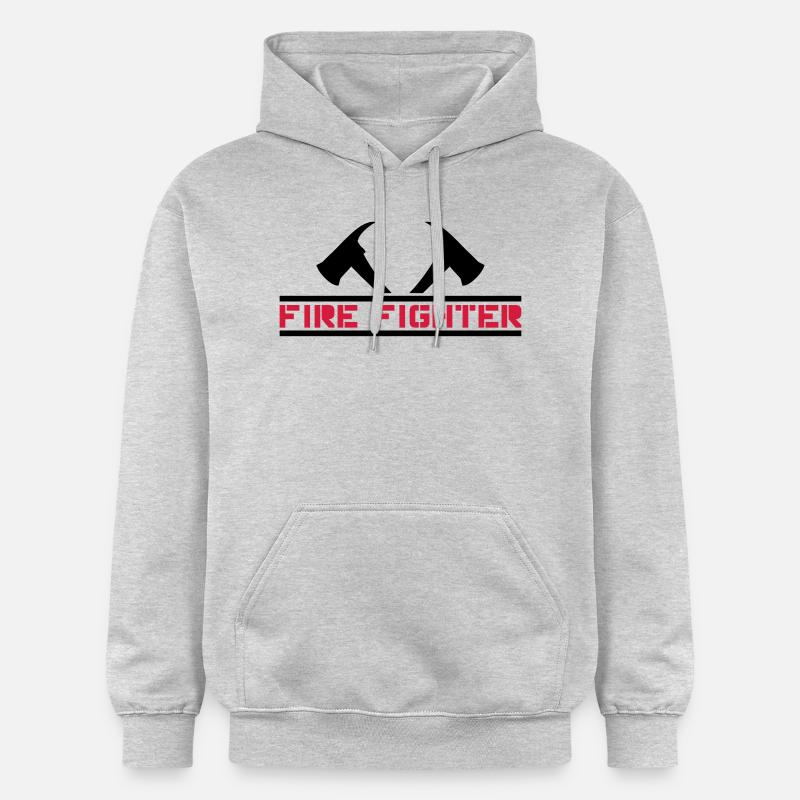 pompier de feu 2 axes - Sweat à capuche Softstyle® Gildan Unisexe - gris clair chiné