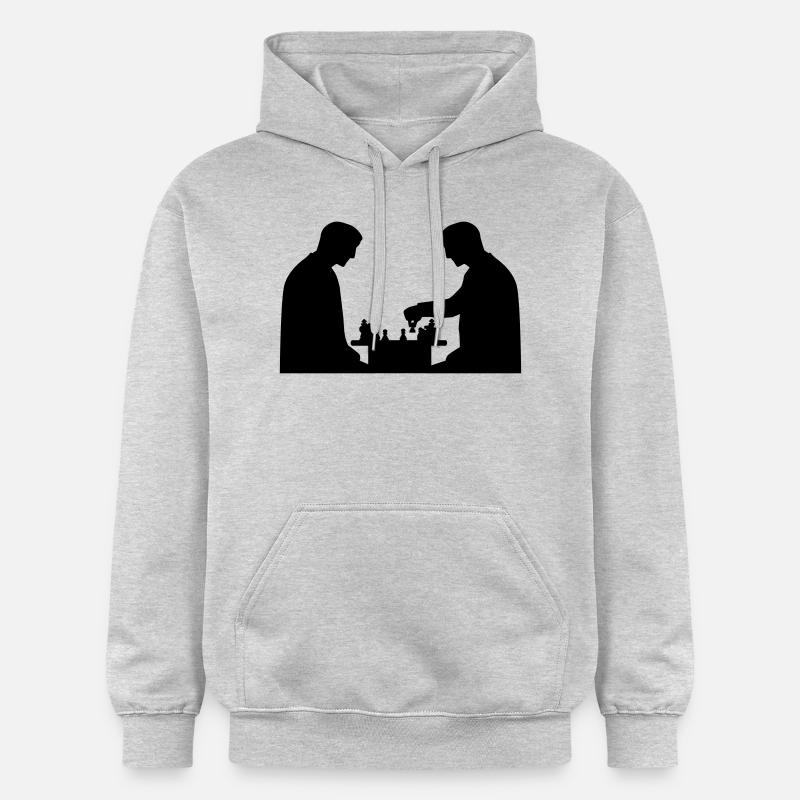 Échecs - Sweat à capuche Softstyle® Gildan Unisexe - gris clair chiné