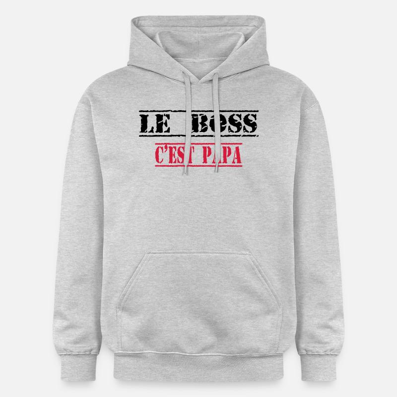 Le boss c'est papa - Sweat à capuche Softstyle® Gildan Unisexe - gris clair chiné