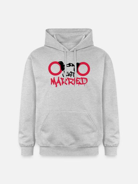 Just married handcuffed prisoner funny - Gildan Unisex Softstyle® Midweight Hoodie - light heather grey