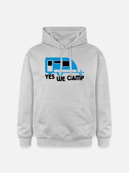 Campingvogn trailer af ja vi lejr ikon logo - Gildan Softstyle® Midweight unisex-hoodie - lysegrå meleret