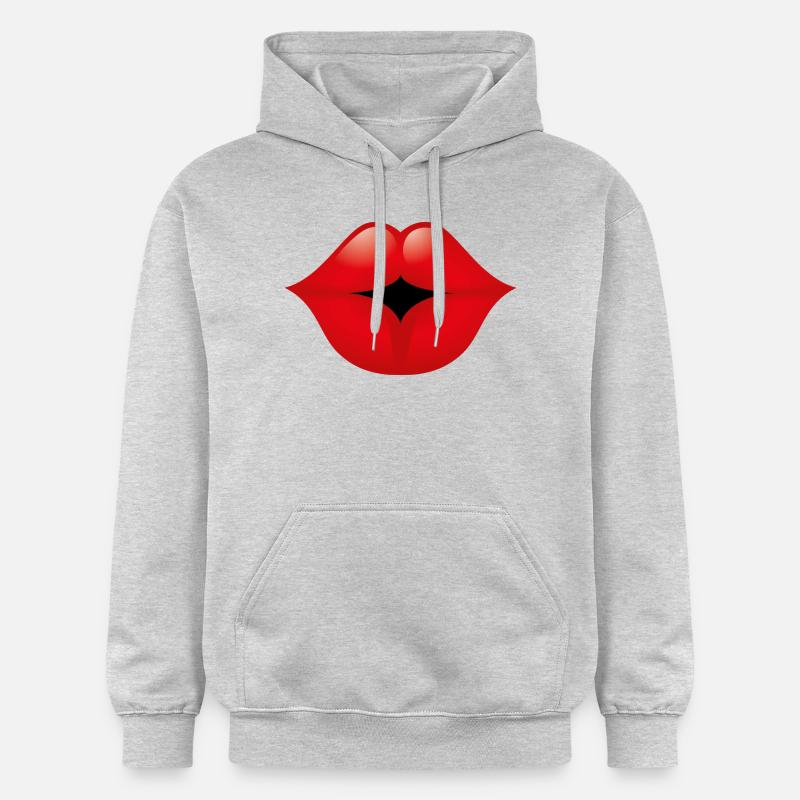 Smiley Lips - Sweat à capuche Softstyle® Gildan Unisexe - gris clair chiné