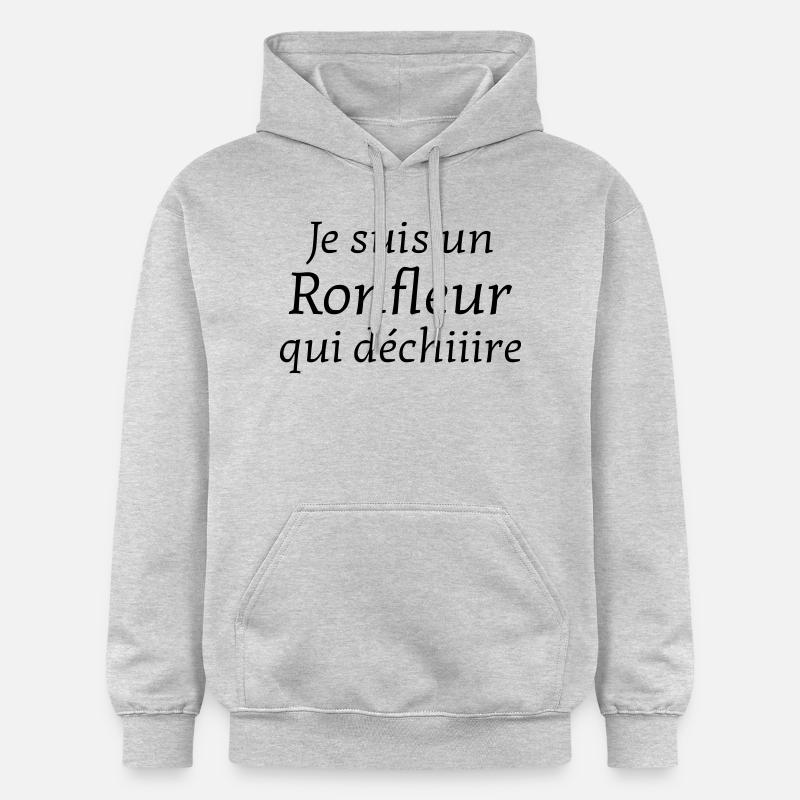 Ronfler / Ronfleur / Ronfleuse / Ronflement - Sweat à capuche Softstyle® Gildan Unisexe - gris clair chiné