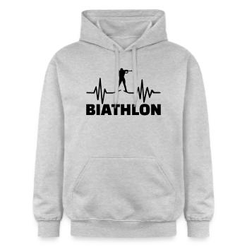 Biathlon - Sweat à capuche Softstyle® Gildan Unisexe - gris clair chiné - Devant - Liana (172cm) & Jaron (178cm)