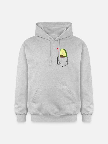 Avocado in Brusttasche - Gildan Unisex Softstyle® Midweight Hoodie - Hellgrau meliert